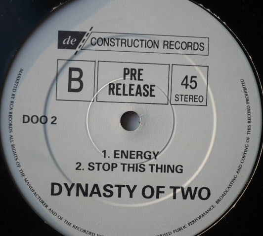 Dynasty Of Two : Stop This Thing (12", Promo)