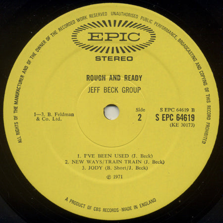 Jeff Beck Group : Rough And Ready (LP, Album)