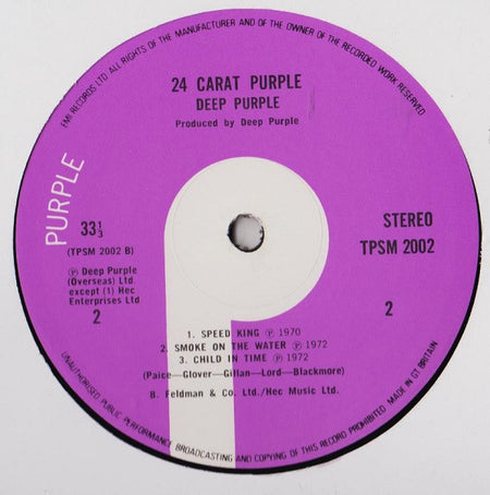 Deep Purple : 24 Carat Purple (LP, Comp)