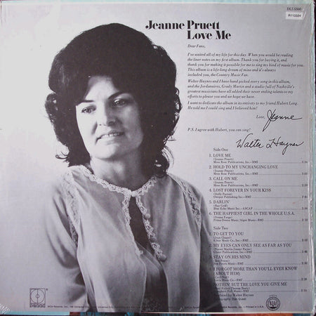Jeanne Pruett : Love Me (LP, Album, Club, RCA)