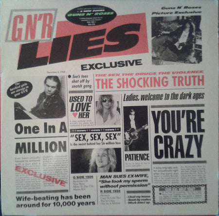 Guns N' Roses : G N' R Lies (LP, Album, Unc)
