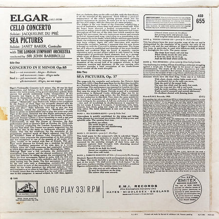 Elgar*, Jacqueline Du Pré, Sir John Barbirolli, London Symphony Orchestra, Janet Baker : Cello Concerto / Sea Pictures (LP)