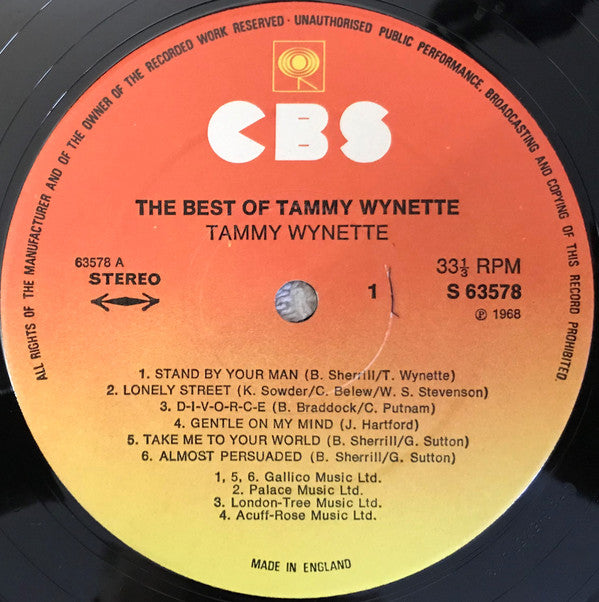 Tammy Wynette : The Best Of Tammy Wynette (Featuring: Stand By Your Man) (LP, Album, Comp, RE)