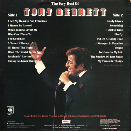 Tony Bennett : The Very Best Of Tony Bennett 20 Greatest Hits (LP, Comp)
