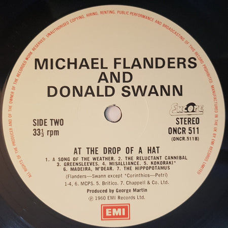 Flanders & Swann : At The Drop Of A Hat (LP, RE)