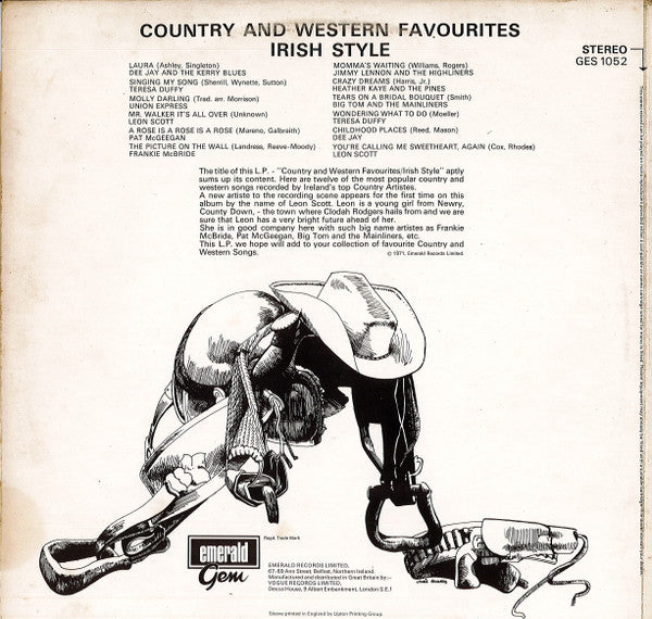 Various : Country And Western Favourites Irish Style (LP, Comp)