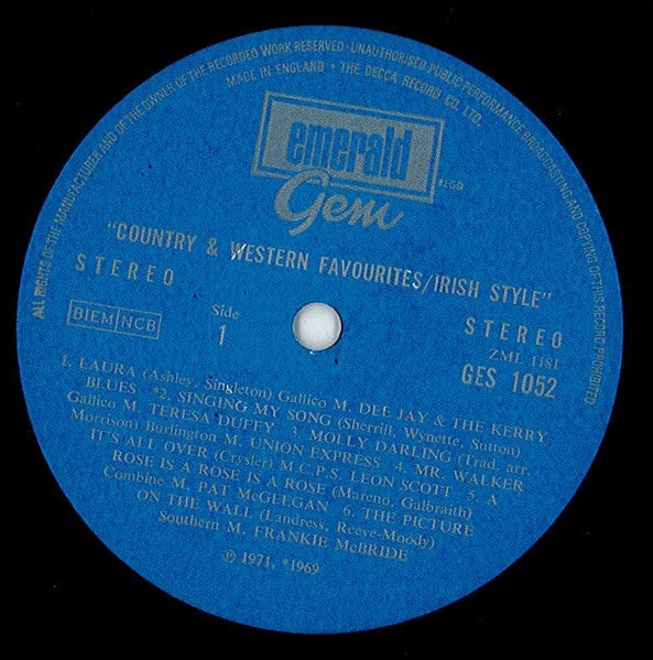 Various : Country And Western Favourites Irish Style (LP, Comp)
