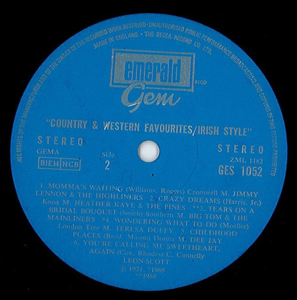 Various : Country And Western Favourites Irish Style (LP, Comp)