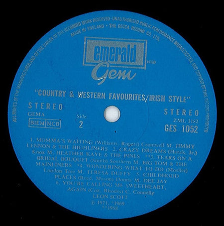 Various : Country And Western Favourites Irish Style (LP, Comp)