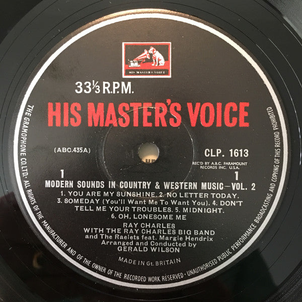 Ray Charles : Modern Sounds In Country And Western Music Volume Two (LP, Album, Mono)