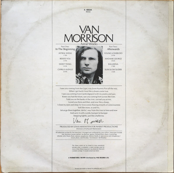 Van Morrison : Astral Weeks (LP, Album, RE, Lab)