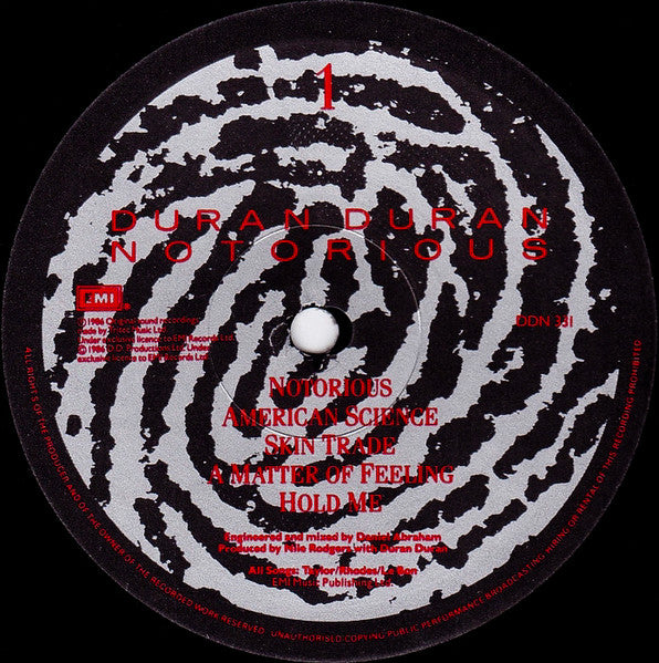 Duran Duran : Notorious (LP, Album)