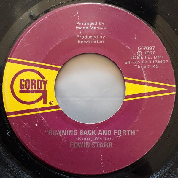 Edwin Starr : Running Back And Forth / Time (7", Single)