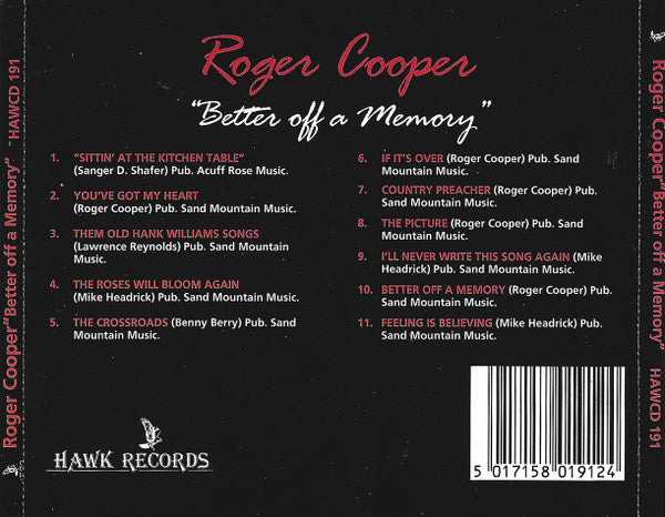 Roger Cooper (2) : Better Off A Memory (CD, Album)