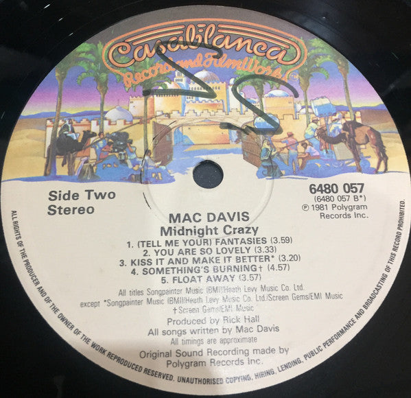 Mac Davis : Midnight Crazy (LP, Album)