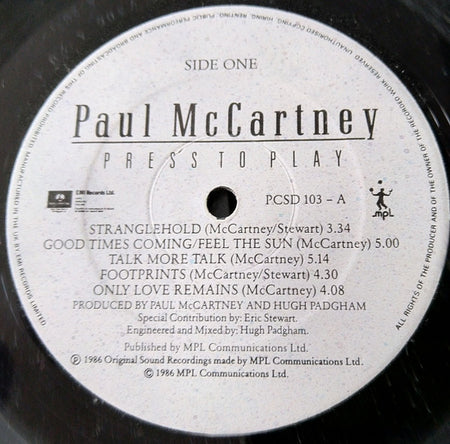 Paul McCartney : Press To Play (LP, Album, Gat)