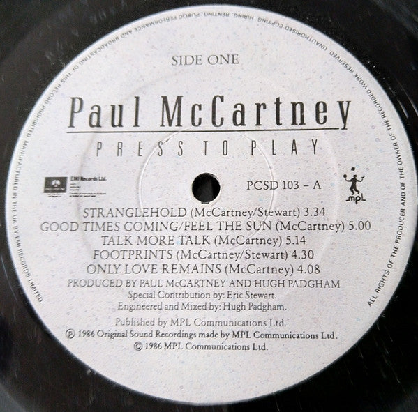 Paul McCartney : Press To Play (LP, Album, Gat)