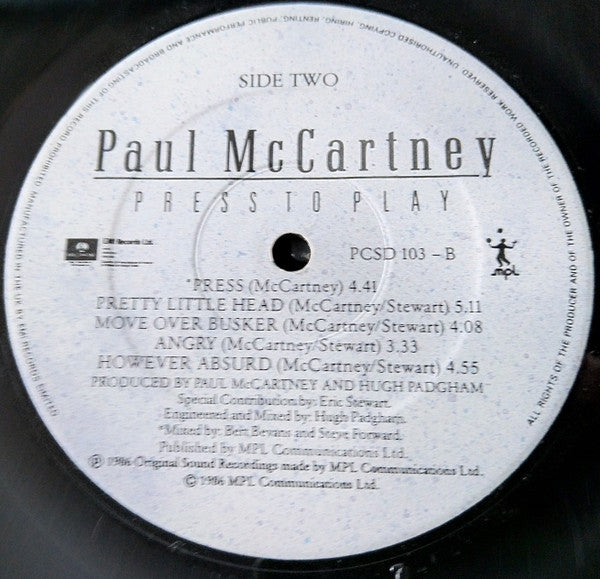 Paul McCartney : Press To Play (LP, Album, Gat)