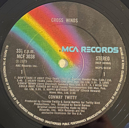 Conway Twitty : Cross Winds (LP, Album)