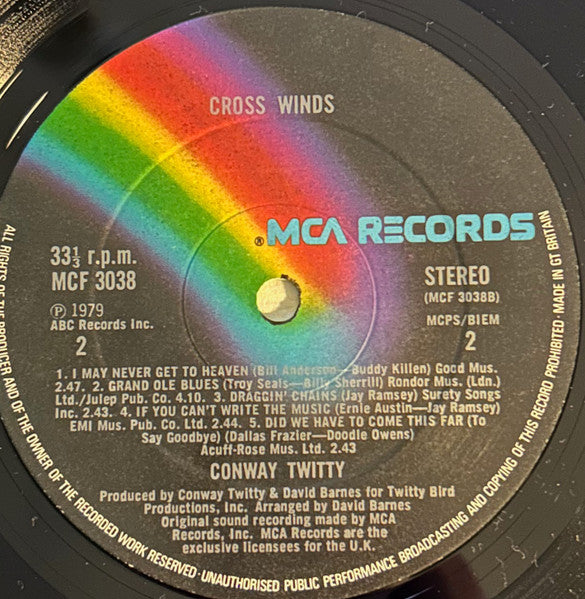 Conway Twitty : Cross Winds (LP, Album)