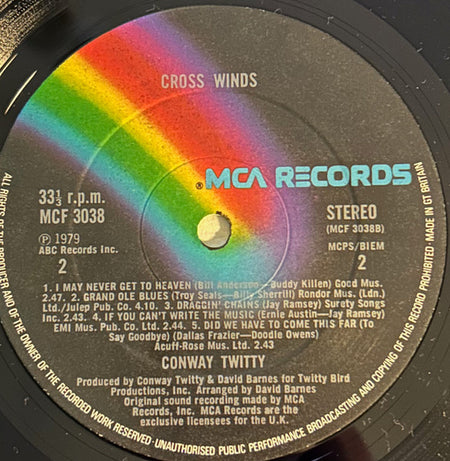 Conway Twitty : Cross Winds (LP, Album)