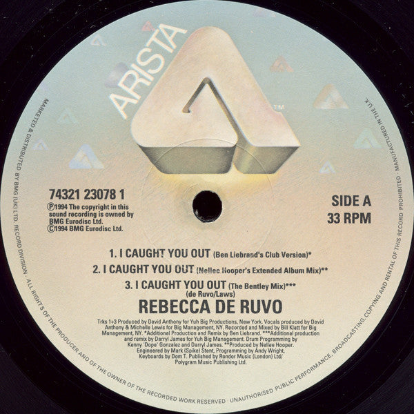 Rebecca De Ruvo : I Caught You Out (12")