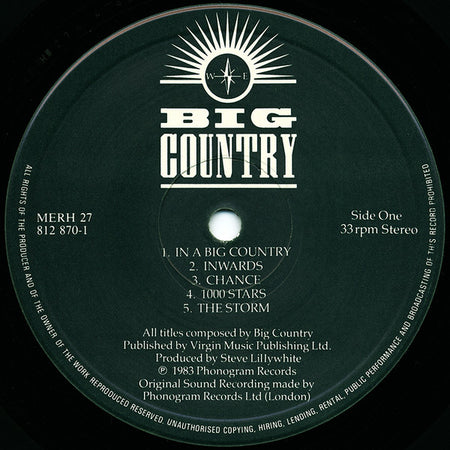 Big Country : The Crossing (LP, Album, Gre)