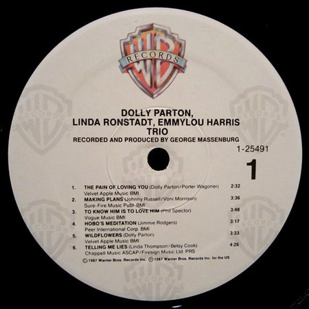 Dolly Parton, Linda Ronstadt, Emmylou Harris : Trio (LP, Album, Spe)