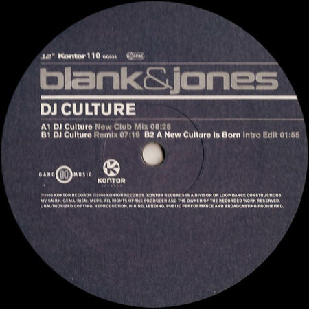 Blank & Jones : DJ Culture (12")