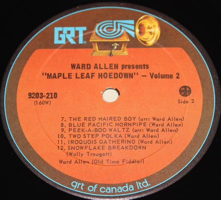 Ward Allen : Ward Allen Presents Maple Leaf Hoedown Volume II (LP, RE)