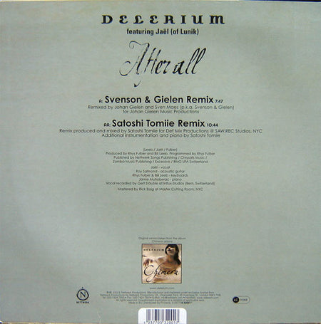 Delerium Featuring Jaël : After All (12")