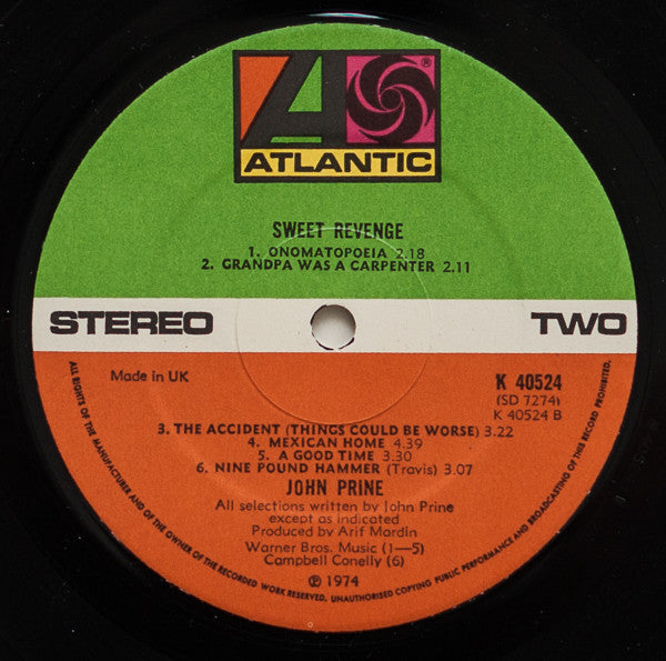 John Prine : Sweet Revenge (LP, Album)