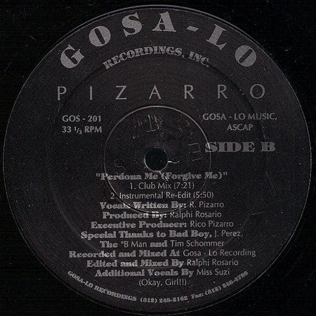 Pizarro : Perdona Me (Forgive Me) (12")