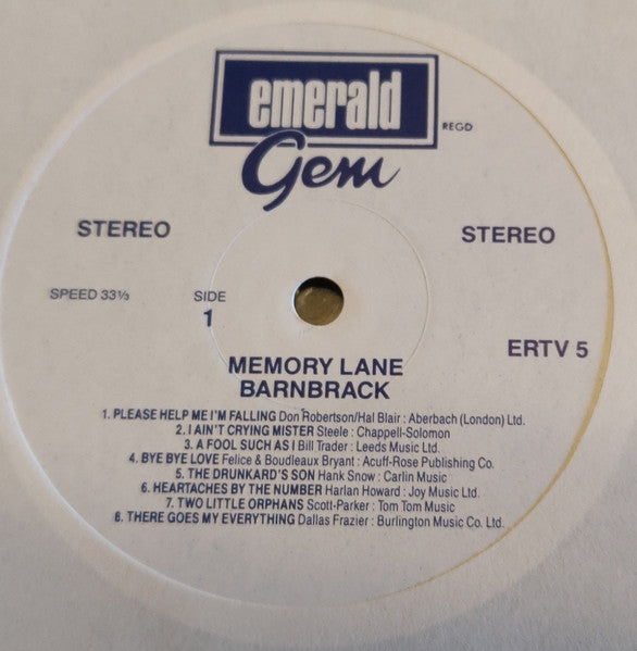 Barnbrack : Memory Lane (LP)