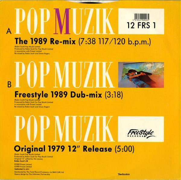 Robin Scott's M* : Pop Muzik (The 1989 Re-mix) (12", Single)