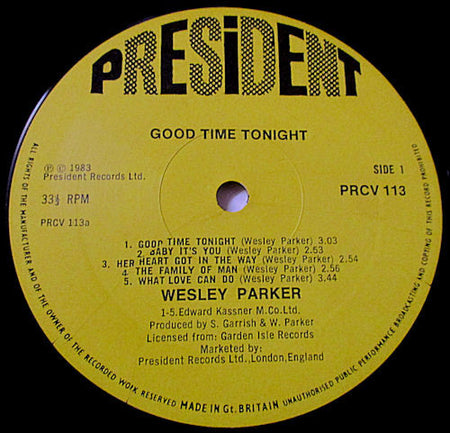 Wesley Parker : Good Time Tonight (LP, Album)