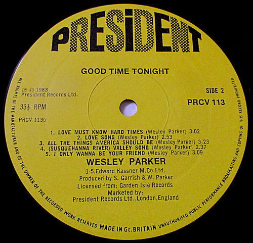 Wesley Parker : Good Time Tonight (LP, Album)
