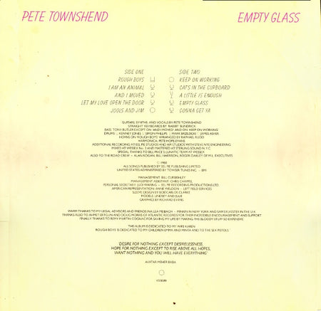 Pete Townshend : Empty Glass (LP, Album)