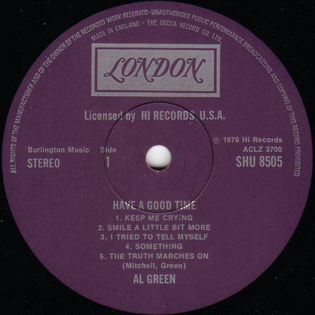 Al Green : Have A Good Time (LP, Album)