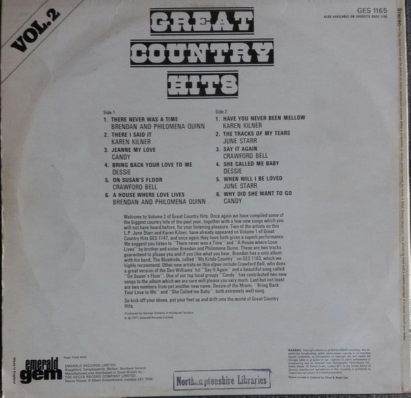 Various : Great Country Hits Vol.2 (LP, Comp)