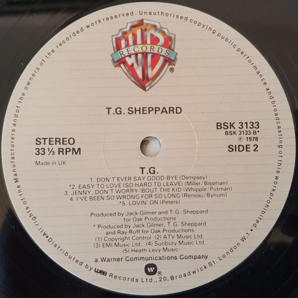 T.G. Sheppard : T.G. (LP)