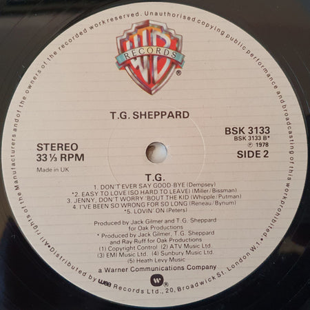 T.G. Sheppard : T.G. (LP)