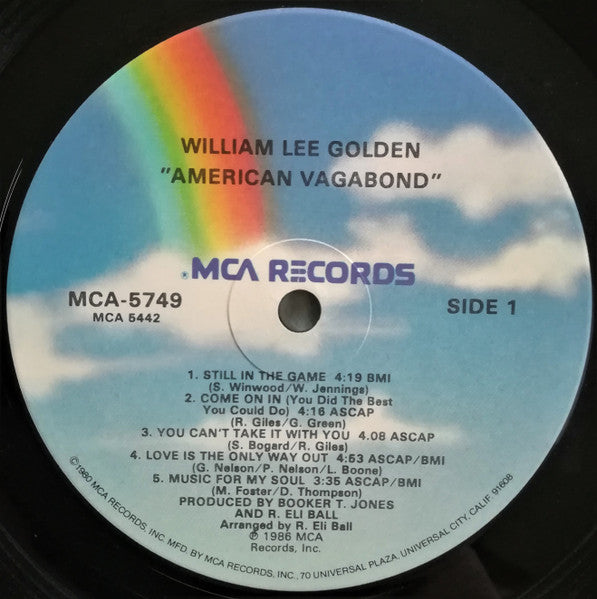 William Golden : American Vagabond (LP, Album, Pin)