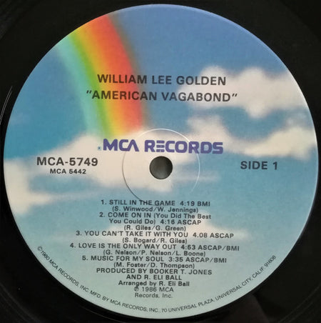 William Golden : American Vagabond (LP, Album, Pin)