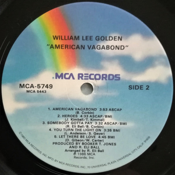 William Golden : American Vagabond (LP, Album, Pin)