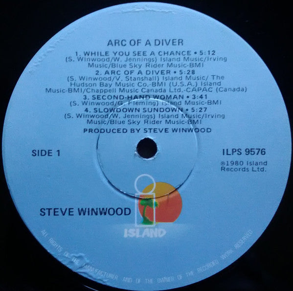Steve Winwood : Arc Of A Diver (LP, Album, Win)