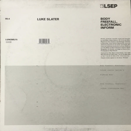 Luke Slater : Body Freefall, Electronic Inform #2 (12", EP, Ltd, Smplr, EMI)