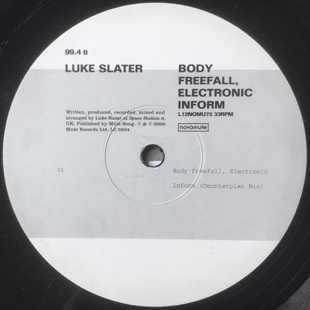 Luke Slater : Body Freefall, Electronic Inform #2 (12", EP, Ltd, Smplr, EMI)