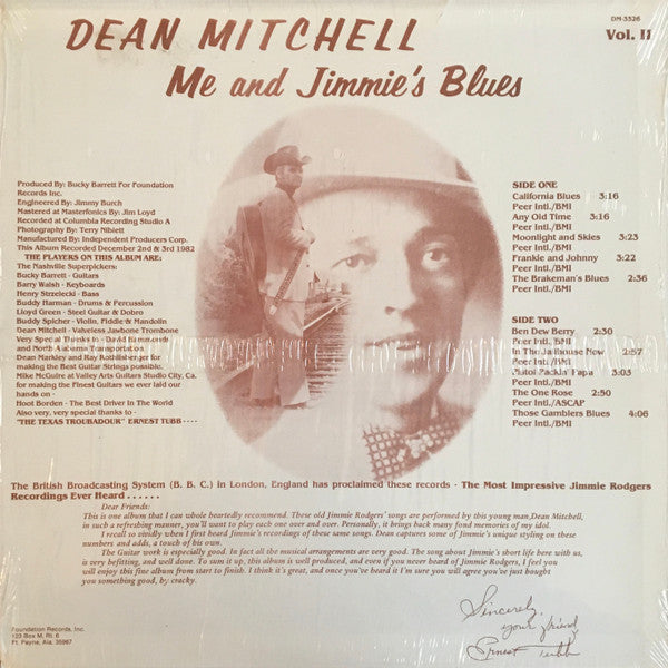 Dean Mitchell : Me And Jimmie's Blues Vol. II (LP, Album)
