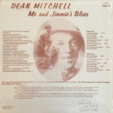 Dean Mitchell : Me And Jimmie's Blues Vol. II (LP, Album)